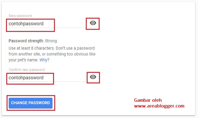 Halaman Ganti Password Google Gmail